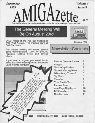 AmigaZette - 1989-09 cover